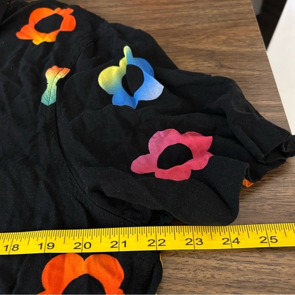 💕 Hollister Black Casual Button Down Shirt with Vibrant Floral Design L - Picture 9 of 10